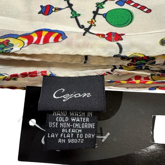 Cejon Festive Christmas Printed Holiday Scarf New w/tags 60”x10” - Picture 2 of 4